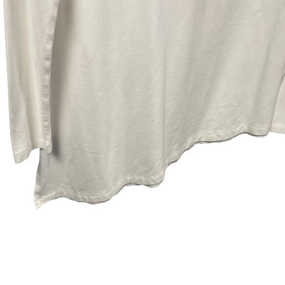 J. McLaughlin Asymmetrical Hem Crewneck Long Sleeve T Shirt White Womens XS - Picture 2 of 5